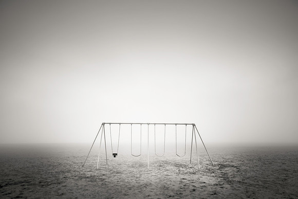 Oceanside Oregon Beach Swing in the Fog