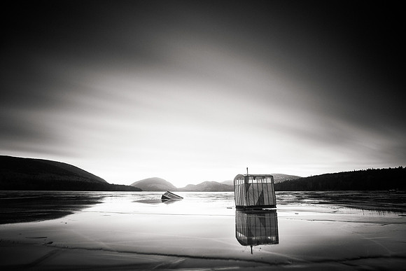 Ice Shacks on Thin Ice Eagle Lake Acadia